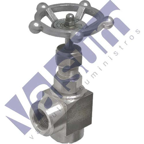 Válvula de aguja paso angular roscada