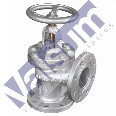 Válvula de asiento, retención y cierre, Acero fundido, paso angular