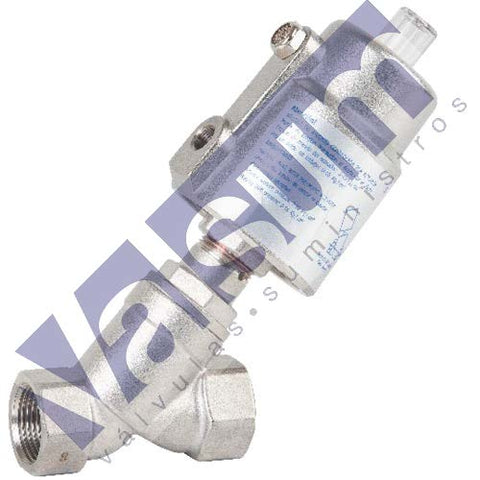 Válvula de asiento inclinado con actuador simple efecto