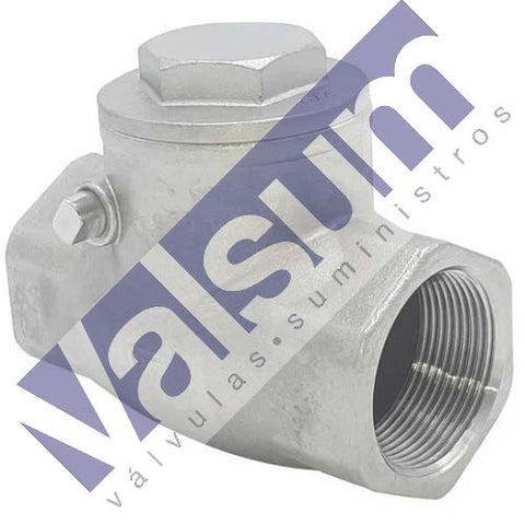 Válvula de retención de clapeta, roscada inox