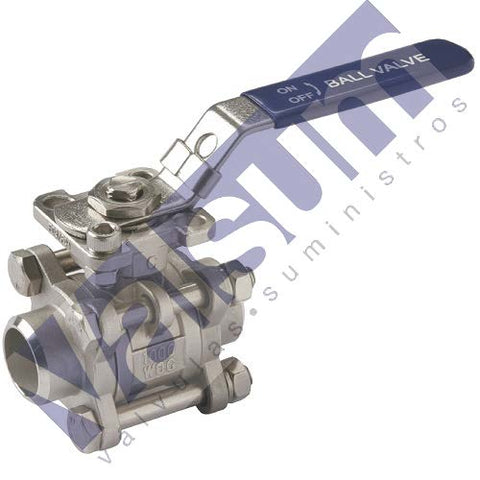 Válvula de bola 3 cuerpos, paso total BW